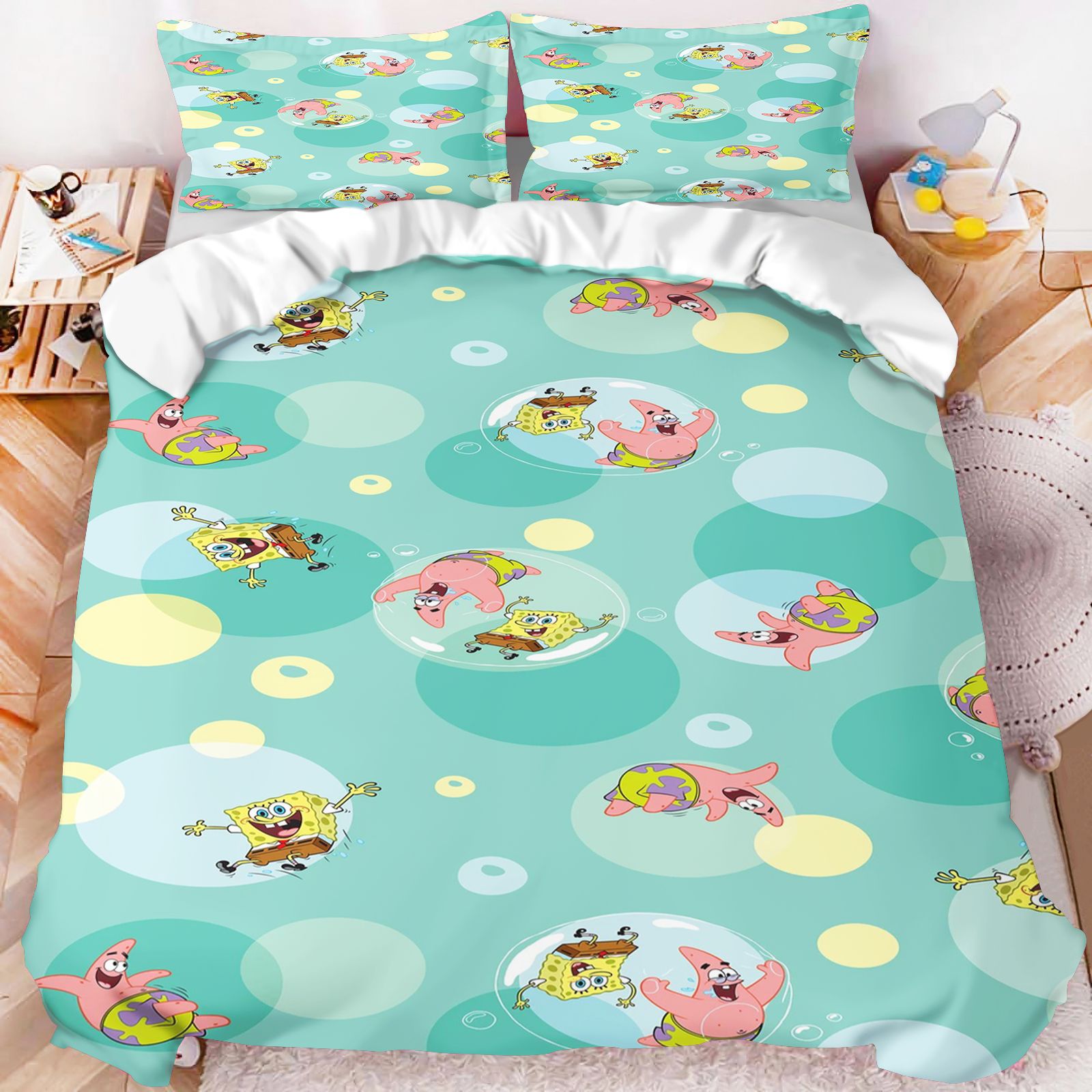 SpongeBob SquarePants All Char - Linen Duvet Cover ulasan dan harga